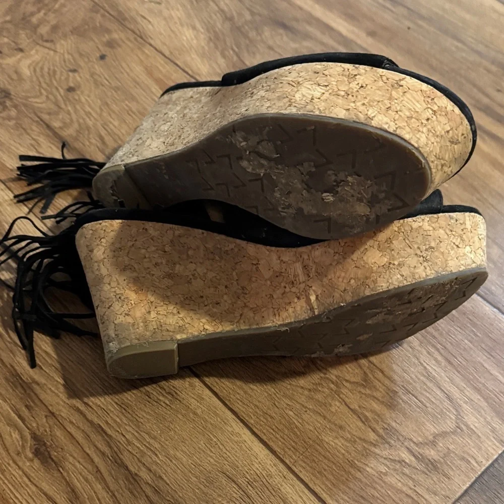 Marc Fisher Black Suede Platform Sandals